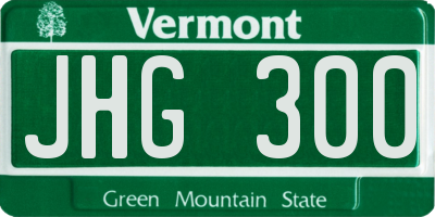 VT license plate JHG300