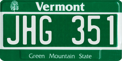 VT license plate JHG351