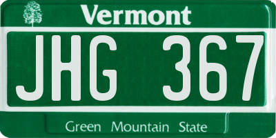 VT license plate JHG367
