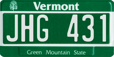 VT license plate JHG431