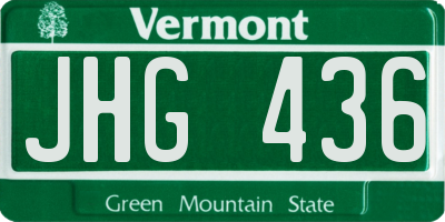 VT license plate JHG436