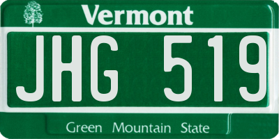VT license plate JHG519