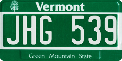 VT license plate JHG539