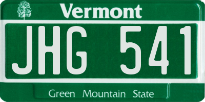 VT license plate JHG541