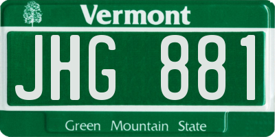 VT license plate JHG881