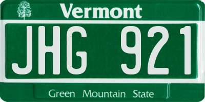 VT license plate JHG921