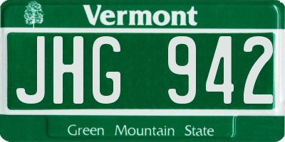 VT license plate JHG942