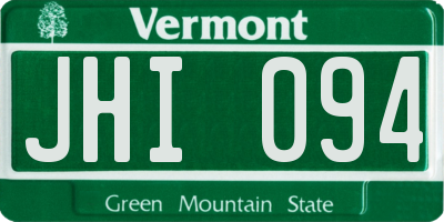 VT license plate JHI094