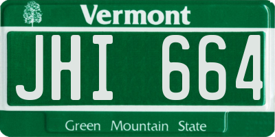 VT license plate JHI664