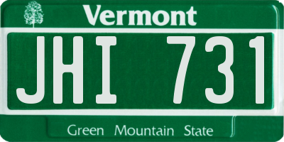 VT license plate JHI731