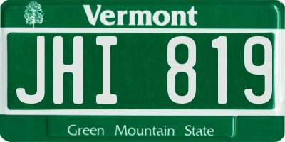 VT license plate JHI819