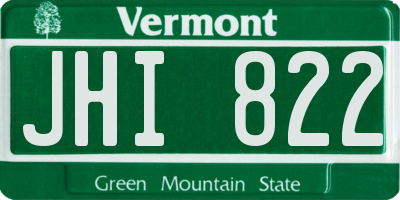 VT license plate JHI822