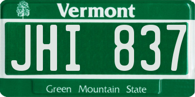 VT license plate JHI837