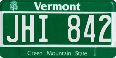 VT license plate JHI842