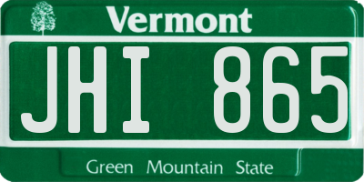 VT license plate JHI865
