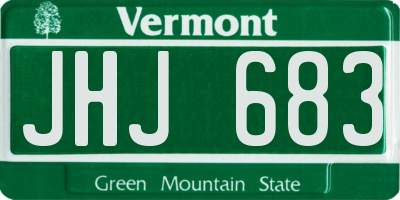 VT license plate JHJ683