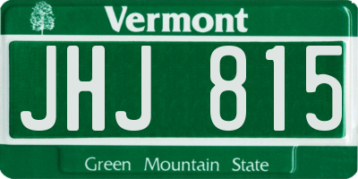 VT license plate JHJ815