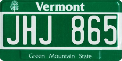 VT license plate JHJ865