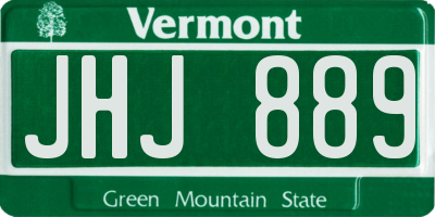 VT license plate JHJ889