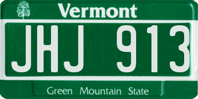 VT license plate JHJ913