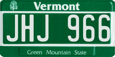 VT license plate JHJ966