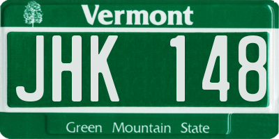 VT license plate JHK148