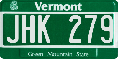 VT license plate JHK279