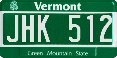 VT license plate JHK512