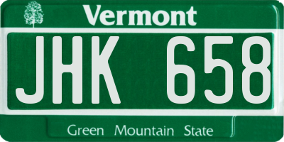 VT license plate JHK658