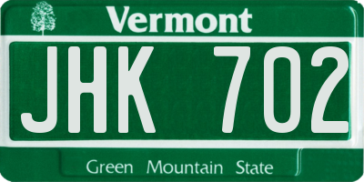 VT license plate JHK702
