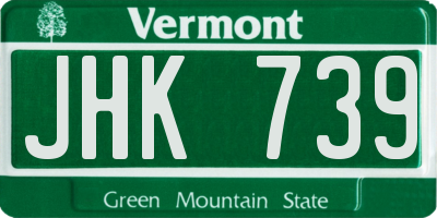 VT license plate JHK739