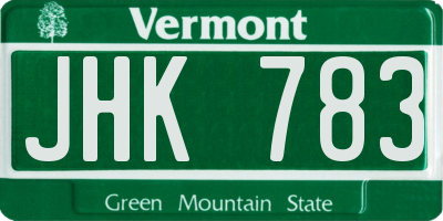 VT license plate JHK783