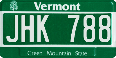 VT license plate JHK788