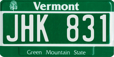 VT license plate JHK831