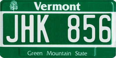 VT license plate JHK856