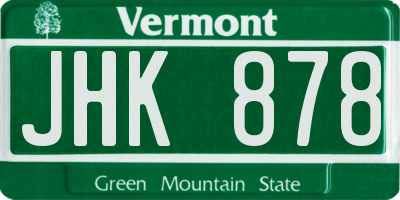 VT license plate JHK878