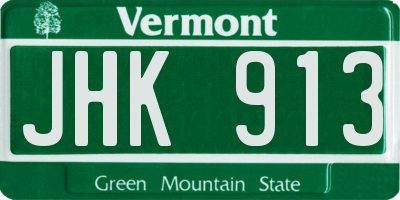 VT license plate JHK913