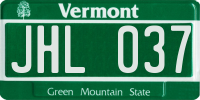 VT license plate JHL037