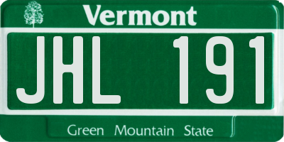 VT license plate JHL191