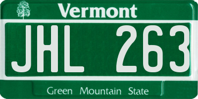 VT license plate JHL263