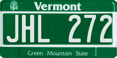 VT license plate JHL272