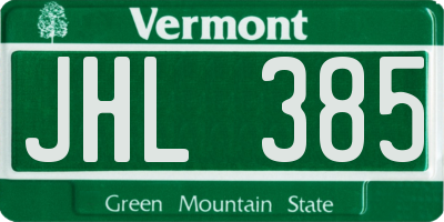 VT license plate JHL385