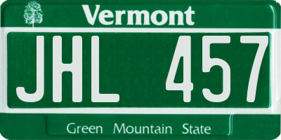 VT license plate JHL457