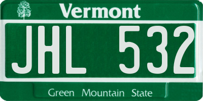 VT license plate JHL532