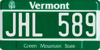 VT license plate JHL589