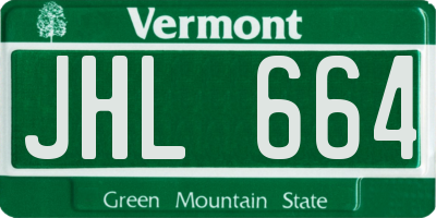 VT license plate JHL664