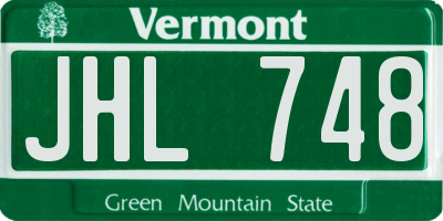 VT license plate JHL748