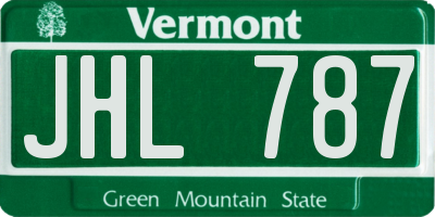 VT license plate JHL787