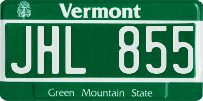 VT license plate JHL855