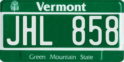 VT license plate JHL858